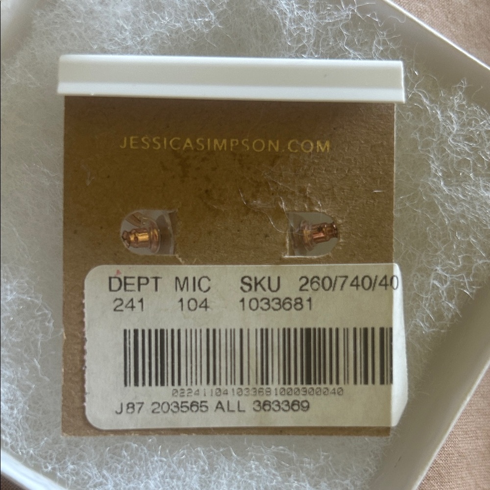 Jessica Simpson Rose Gold Curved Earrings - Picture 2 of 2